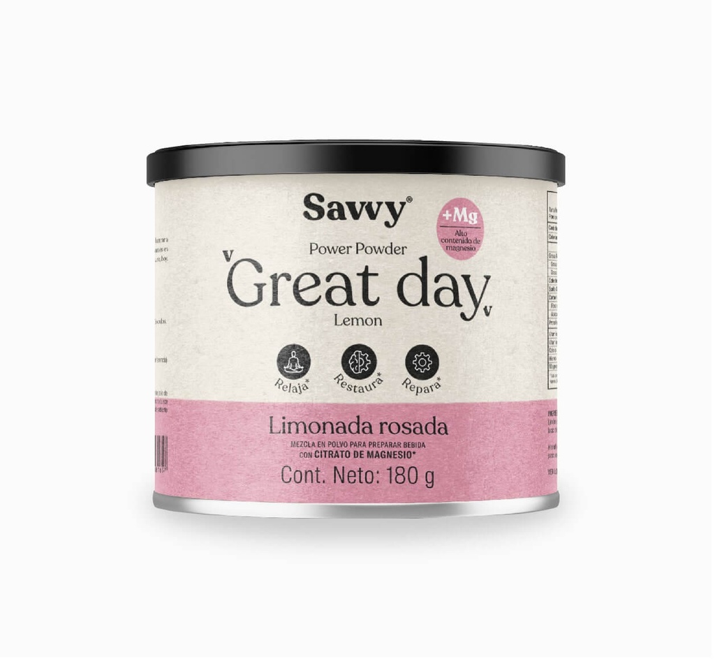 Magnesio Savvy - Great Day Limonada Rosada